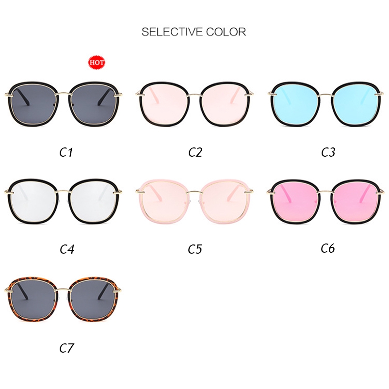 (Hàng Có Sẵn) Kính Mát Hình Oval Chống Tia Uv Phong Cách Retro