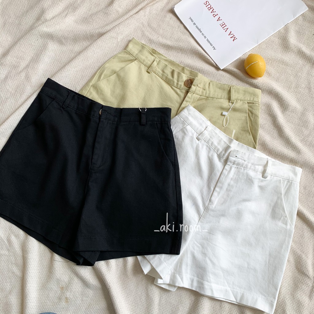 Quần shorts thô basic cạp phẳng Jojo