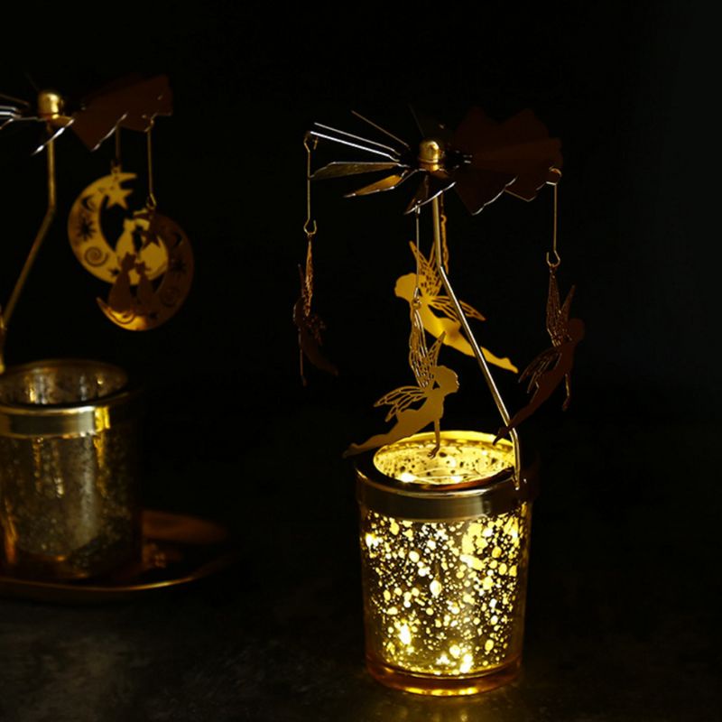 Giá Đỡ Nến Bằng Kim Loại Có Thể Xoay Tiện Dụng