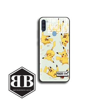 Ốp lưng kính cường lực Samsung A11 pikachu cực kute