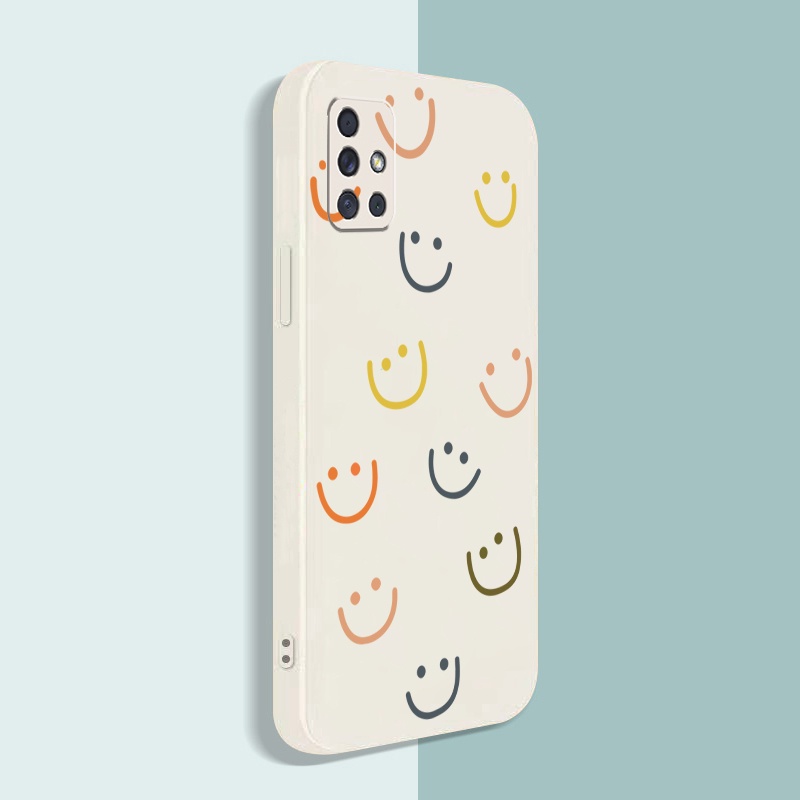 Ốp Điện Thoại Góc Vuông Mềm Hình Mặt Cười Cho Samsung Galaxy A12 A31 A32 4G A52 A72 5G A11 A51 A20S M42