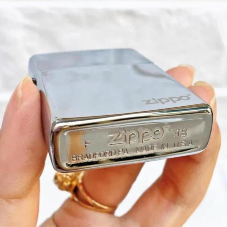 [Loại Xịn] Vỏ Hột Quẹt , Bật Lửa  Zippo  USA (Mỹ) Có Tem Đỏ Bóng Bạc Cổ Điển