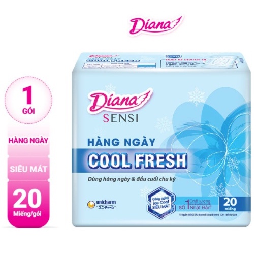 Băng Vệ Sinh Diana Hàng Ngày Sensi Cool Fresh Gói 20 Miếng