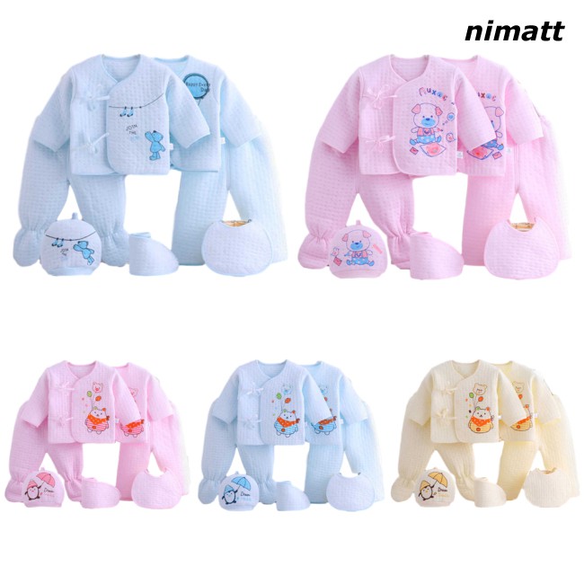 Ấm Cho Bé Từ 0-3 Tháng Tuổi Đồ Dày Giữ Dặn Set Cotton Bộ 7