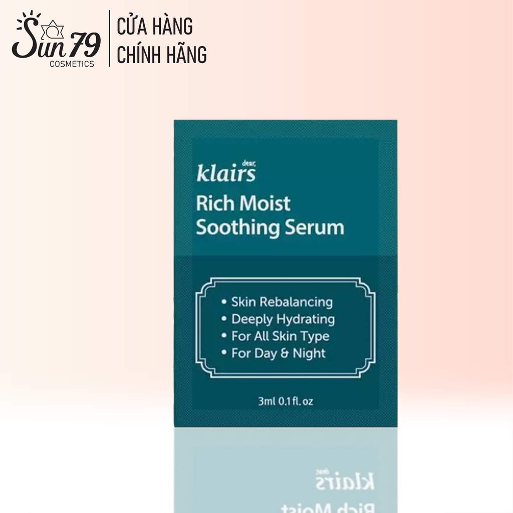 SAMPLE Tinh Chất Dưỡng Ẩm Cho Da Nhạy Cảm Klairs Rich Moist Soothing Serum 3ml