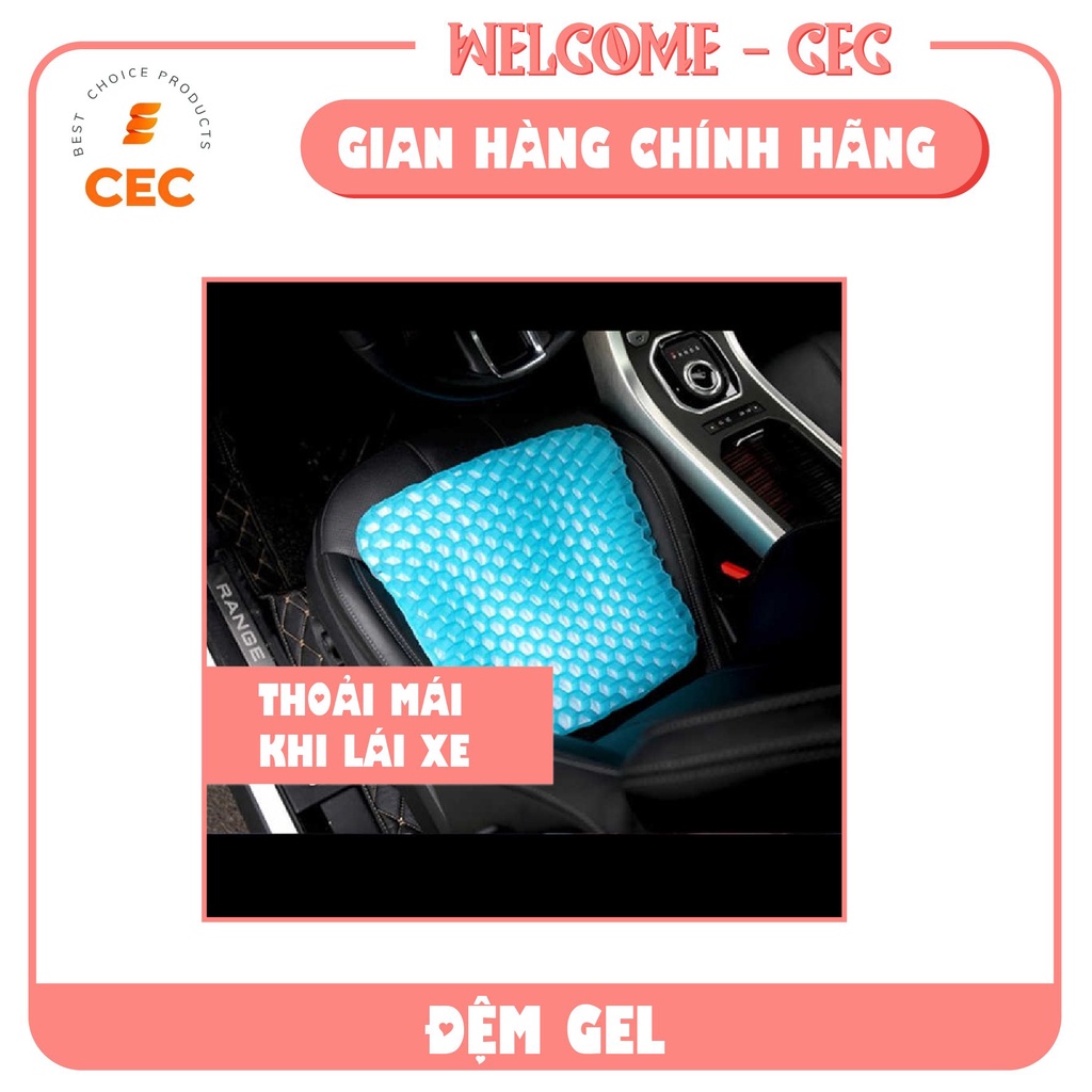 Đệm ngồi Gel 3d tổ ong cỡ lớn 47x42cm tặng túi bọc - Nệm silicon thông minh Đàn hồi thoáng khí thư giãn G347 [CEC Store]