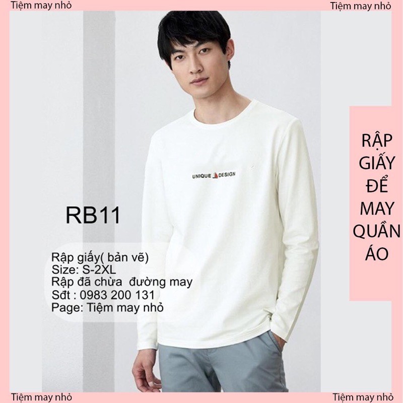 RB11_Rập giấy may áo thun dài tay nam