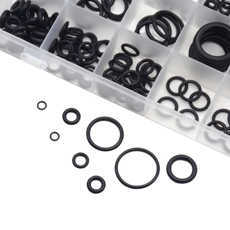 Set 225 Vòng Đệm Cao Su Đen Đa Chức Năng Nhiều Kích Thước Khác Nhau Dùng Để Sửa Chữa Cơ Khí Xe Hơi