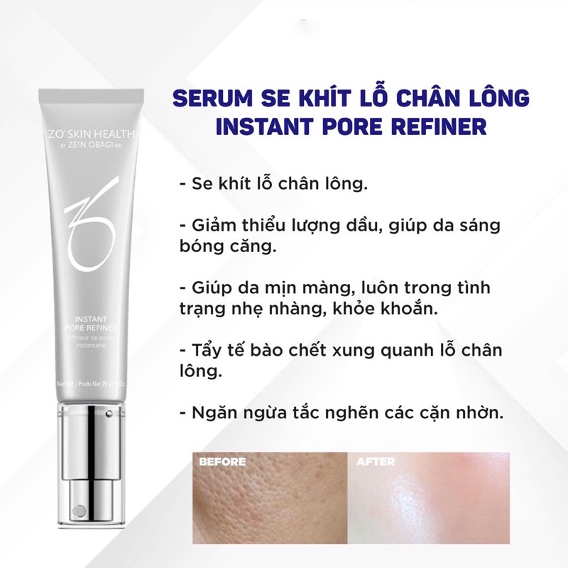 Serum se khít lỗ chân lông Zo Instant Pore Refiner 30ml - Trang điểm mặt | MyPhamKr.com