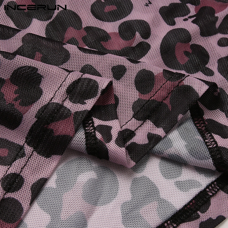 Áo Thun INCERUN Tay Dài Họa Tiết Da Báo Dành Cho Nam | BigBuy360 - bigbuy360.vn