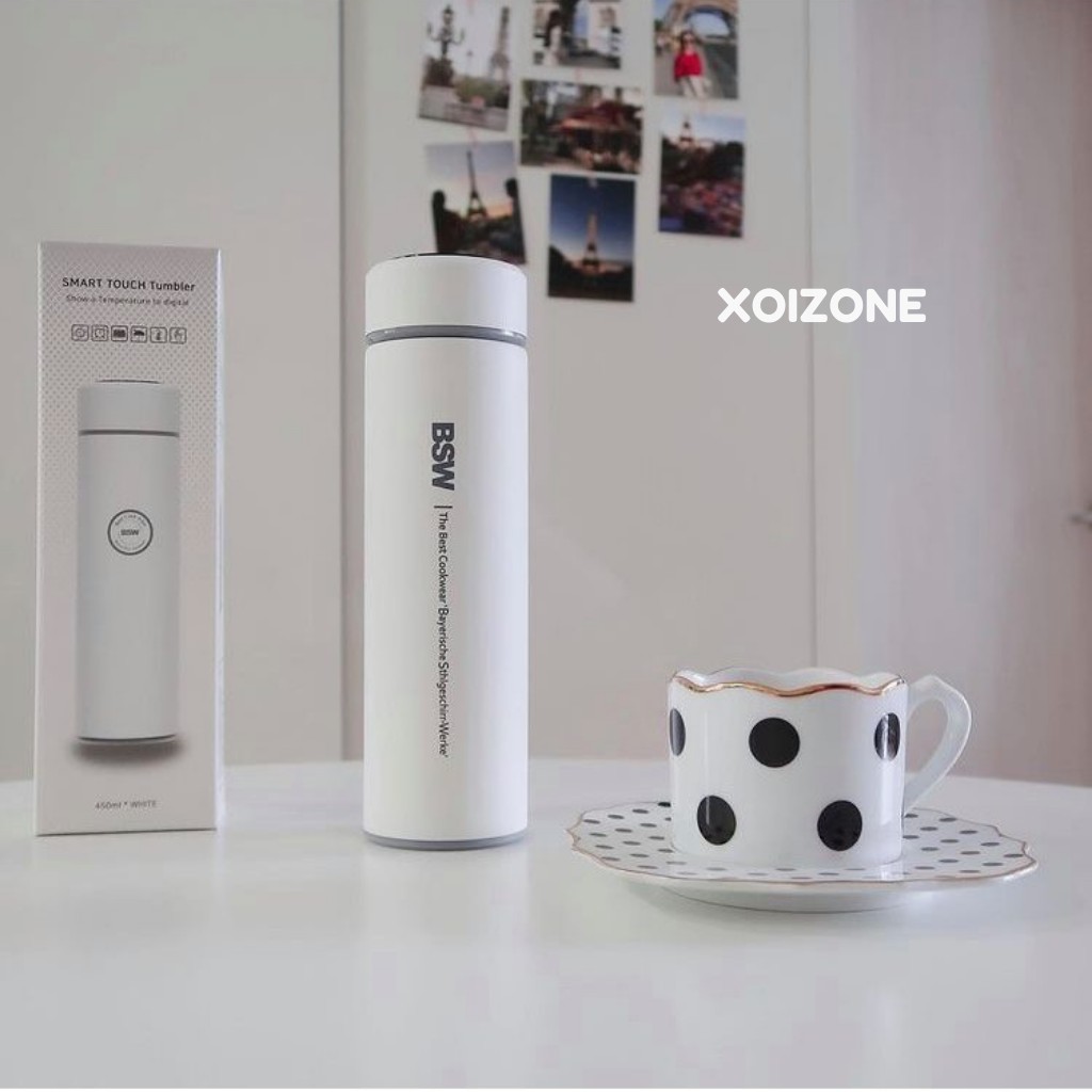 Bình giữ nhiệt BSW Hàn Quốc 450ml có nắp hiển thị nhiệt độ