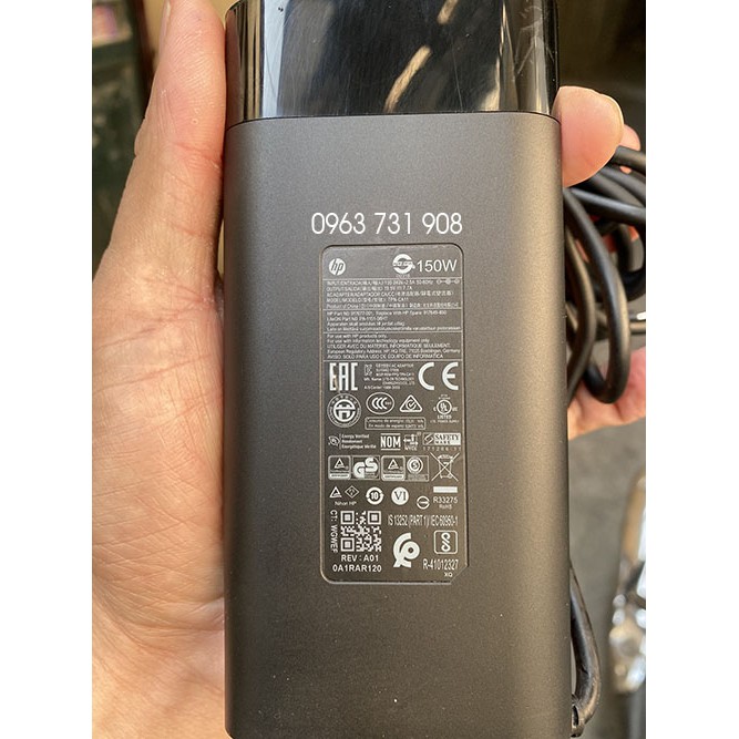 Sạc laptop Hp oval 150w chân kim xanh nhỏ zin bóc máy