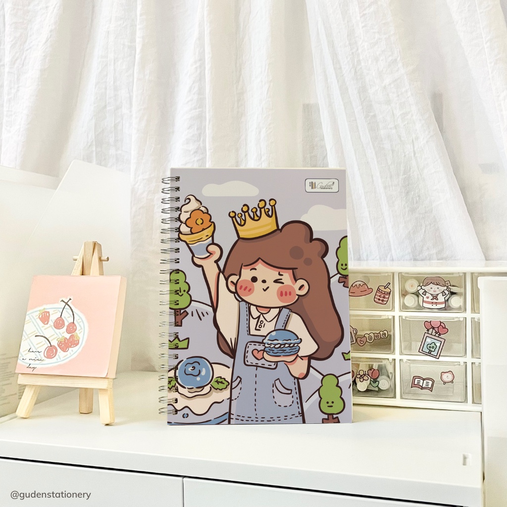 Sổ tay cỡ A5 cô gái dễ thương ver2 120 trang_Guden Stationery