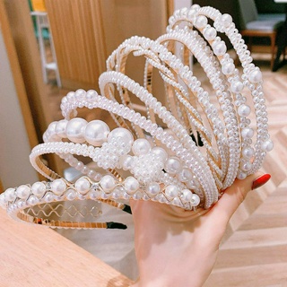 Băng đô cài tóc đính ngọc trai phong cách retro cho nữ