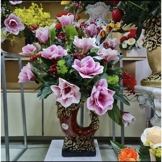 Bình hoa composite dáng ngà voi cao 40cm ( màu nâu )