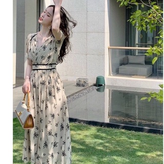 Đầm voan lụa hoa nude siêu xinh