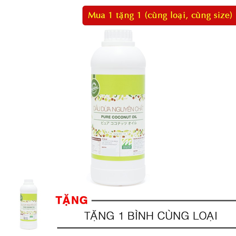[[ Mua 1 được 2 ]] Dầu dừa nguyên chất ép lạnh MEKÔNG MEGUMI (Pure Coconut Oil)