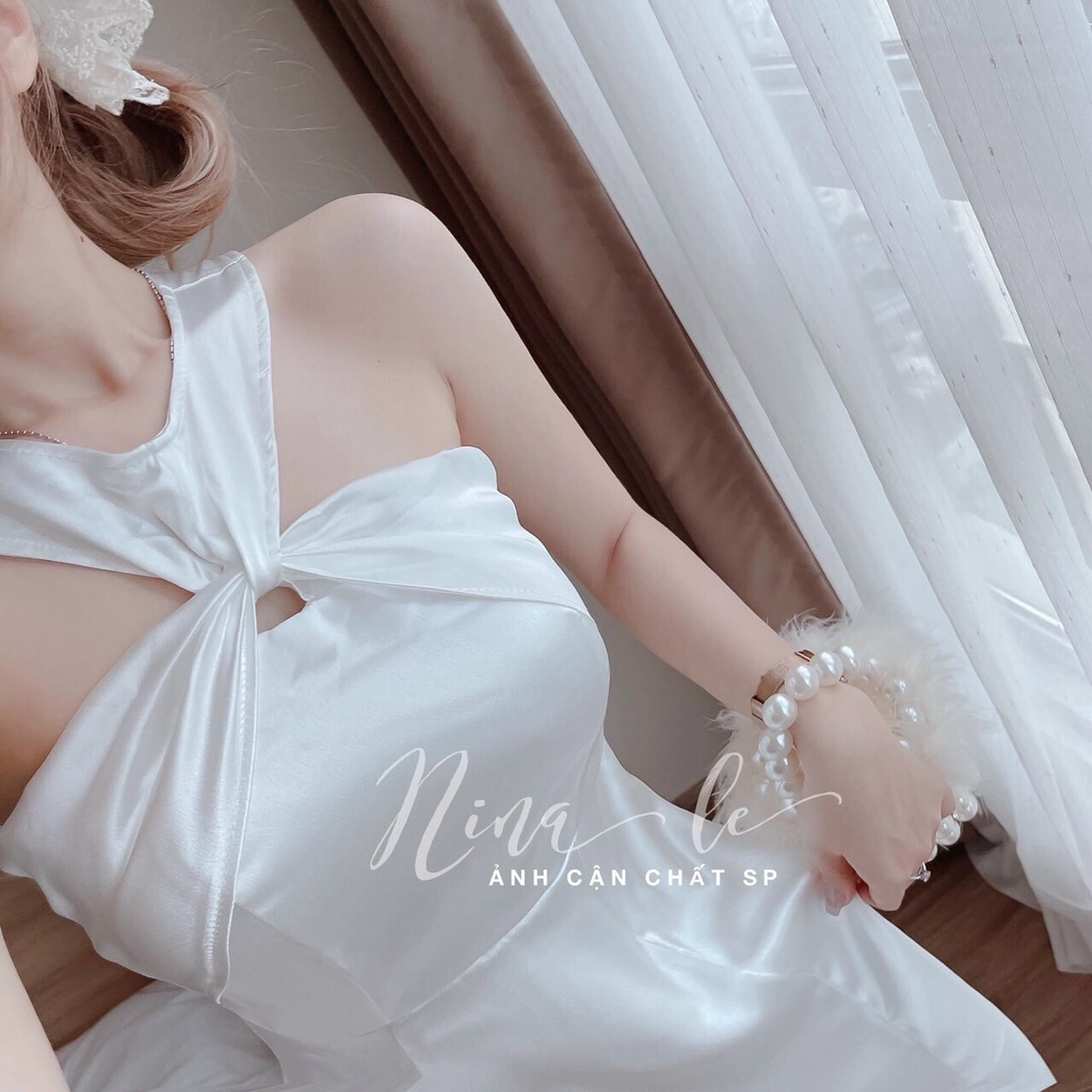 Đầm lụa siêu đẹp với chất liệu mềm, min, có mút tôn dáng đẹp