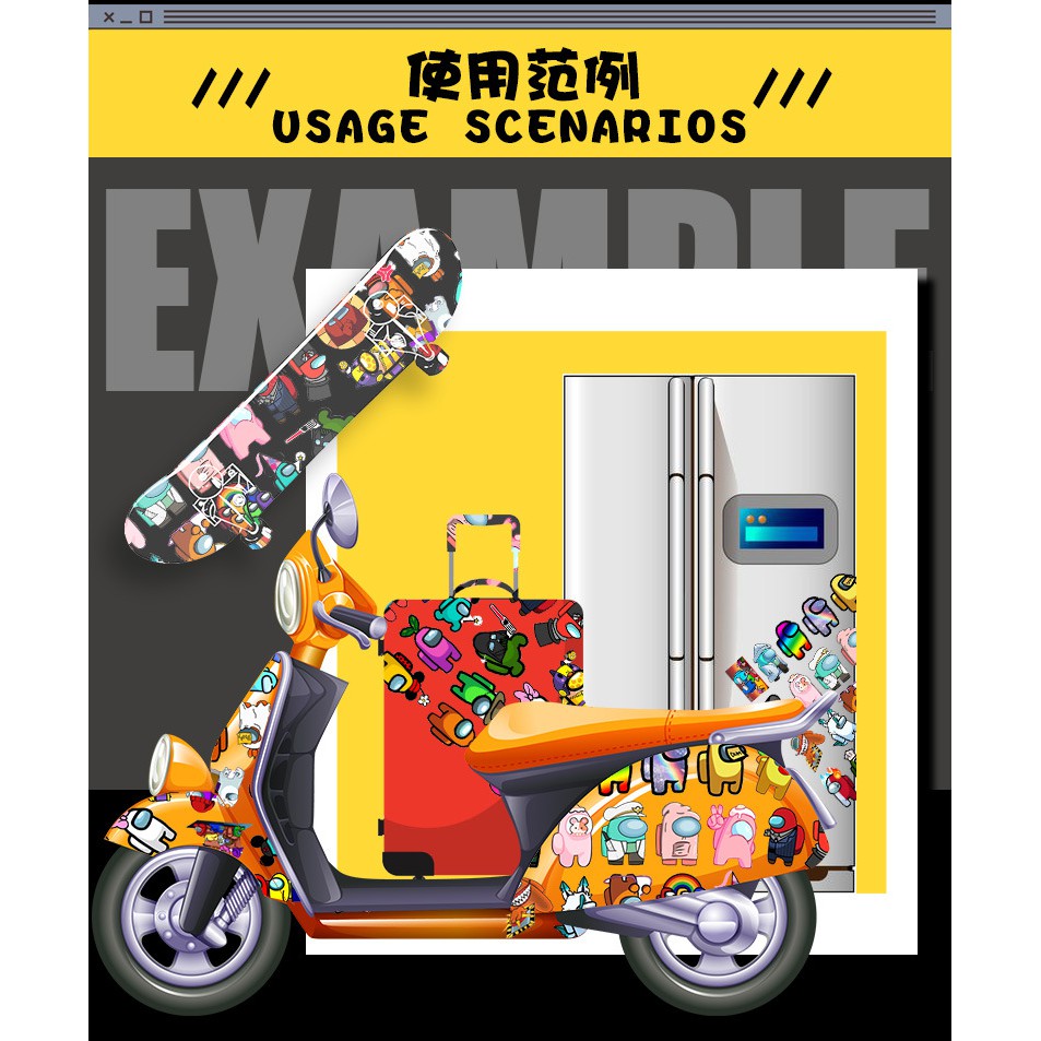 Sticker dán mũ bảo hiểm cute chống nước, dễ thương mẫu HOT nhất dán trang trí laptop, vali, xe tay ga