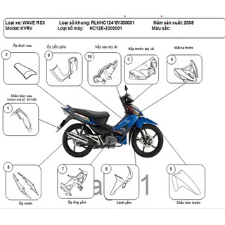 BỘ NHỰA WAVE RSX 100cc - 2008