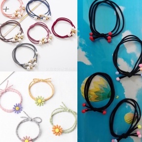 5 cài đặt Dây Cột Tóc Đính Hạt Ngọc Trai Và Hoa Cúc Nhỏ Phong Cách Hàn Quốc Dễ Thương