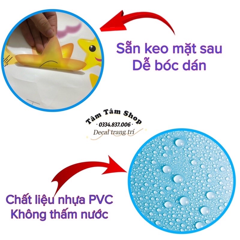 Tranh Decal dán tường chân cỏ xanh, sẵn keo dán.
