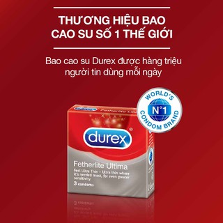 { FREESHIP} Bao cao su Durex Fetherlite Ultima 3 bao/hộp