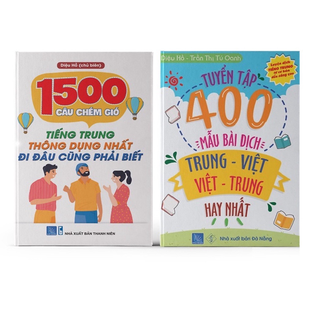 Sách-Combo:1500 câu chém gió tiếng trung thông dụng nhất+Tuyển tập 400 mẫu bài dịch Trung - Việt hay nhất