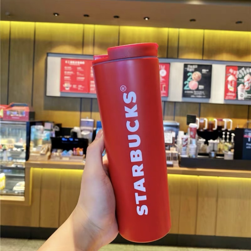 Cốc nước giữ nhiệt bằng thép không gỉ in họa tiết starbuck nổi màu gradient thời trang