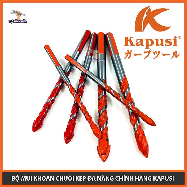 Mũi khoan đa năng chuôi gài chính hãng KAPUSI 6-8-10-12mm loại mới, khoan được trên nhiều chất liệu
