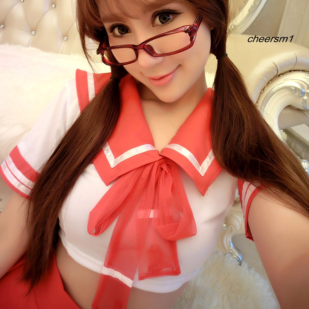 nội y bộ đồ lót Women Crop Top Mini Pleated Skirt Stockings Schoolgirl Uniform Cosplay Costume | BigBuy360 - bigbuy360.vn