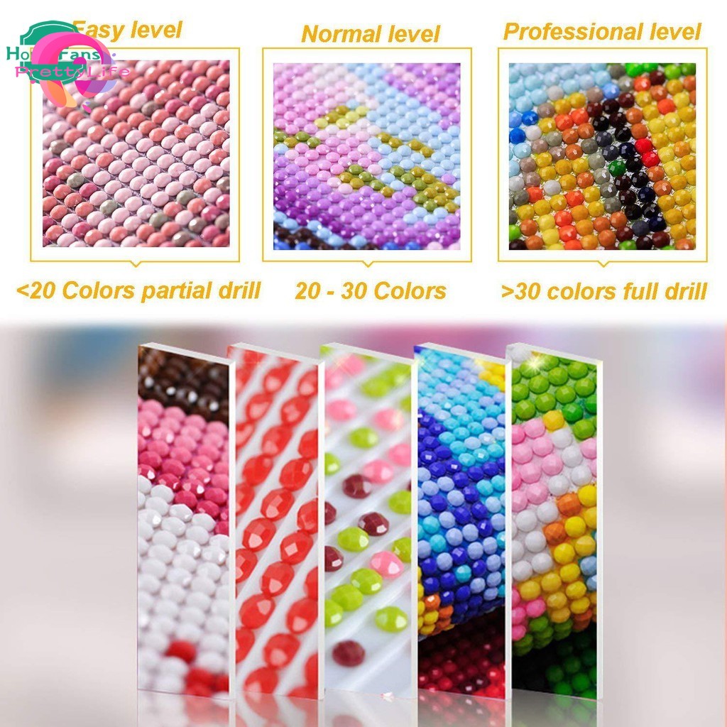 Bộ tranh đính đá 5D tự làm hình lâu đài cầu vồng độc đáo kích thước 40x30cm trang trí nhà cửa