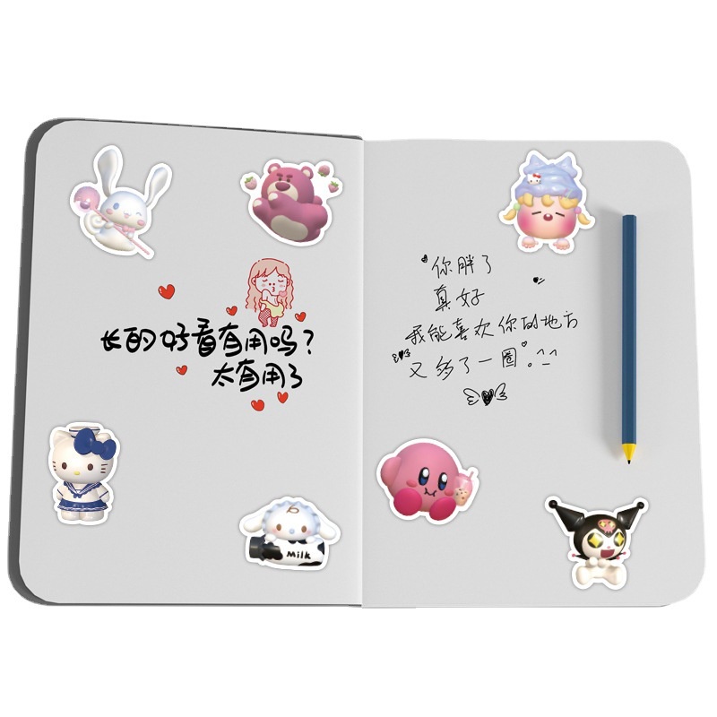 SANRIO Bộ 60 Miếng Dán Chống Thấm Nước Họa Tiết Hoạt Hình Dễ Thương Trang Trí Điện Thoại