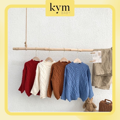 Áo len cao cấp vặn thừng dài tay dáng rộng sành điệu cho bé A573