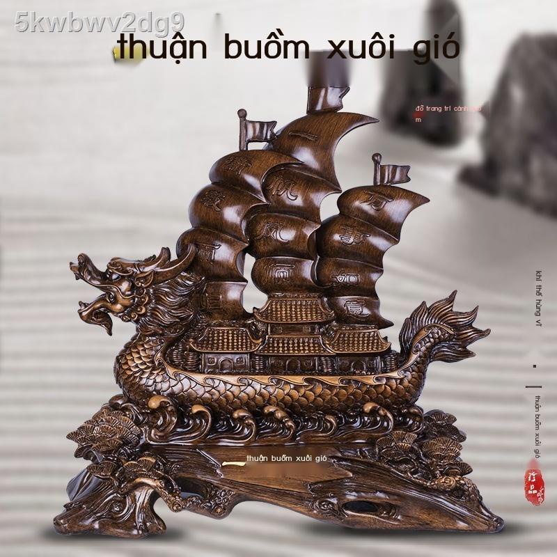 ▨ Tranh thuận buồm xuôi gió thuyền rồng trang trí bàn làm việc văn phòng khách tủ rượu quà tặng tân gia