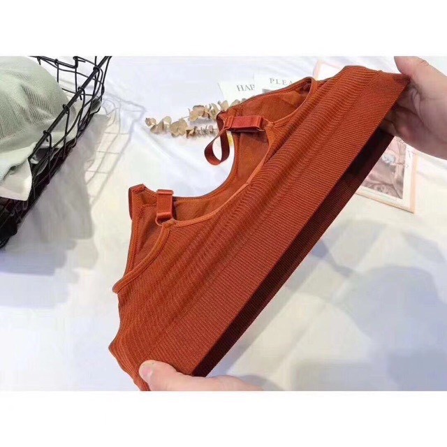 Áo bra cotton gân tăm co dãn tập gym đa năng ms8807