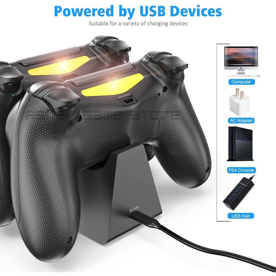 Mới nhất PS4 Pro Slim Bộ điều khiển kép sạc nhanh cơ sở 2H Charger Trạm dừng cho Sony Playstation 4 Dualshock 4 Gamepad
