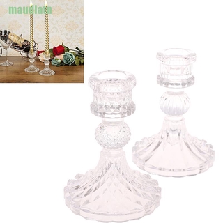 Chân Nến Thủy Tinh Trong Suốt Trang Trí Tiệc Cưới Phong Cách Cổ Điển