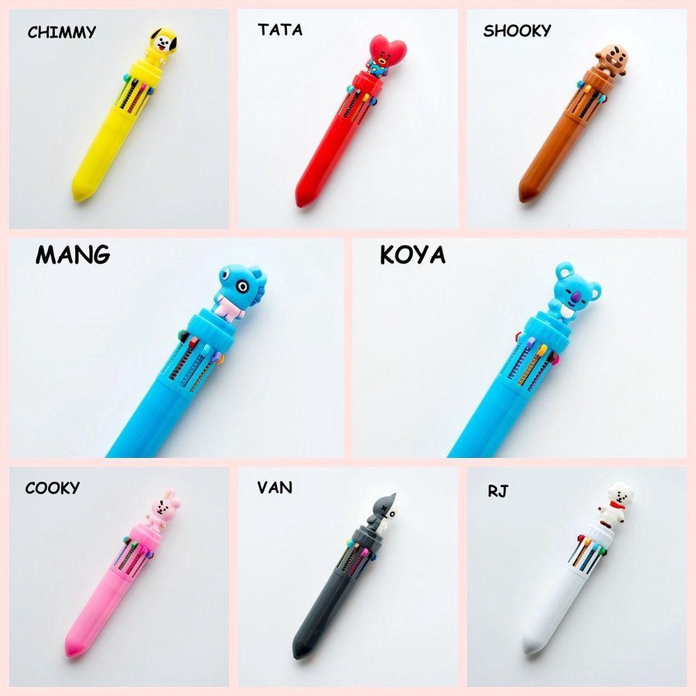PISTA Bút Bi Có Thể Thu Gọn BT21 BTS Shooky Tata Cooky Chimmy Koya