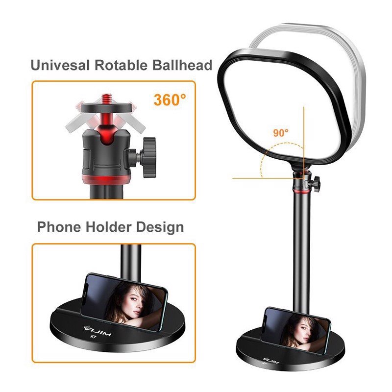 Đèn LED Để Bàn Hỗ Trợ Làm Vlog, Video Youtube, Tik Tok Ulanzi Vijim K7 - Hàng Chính Hãng