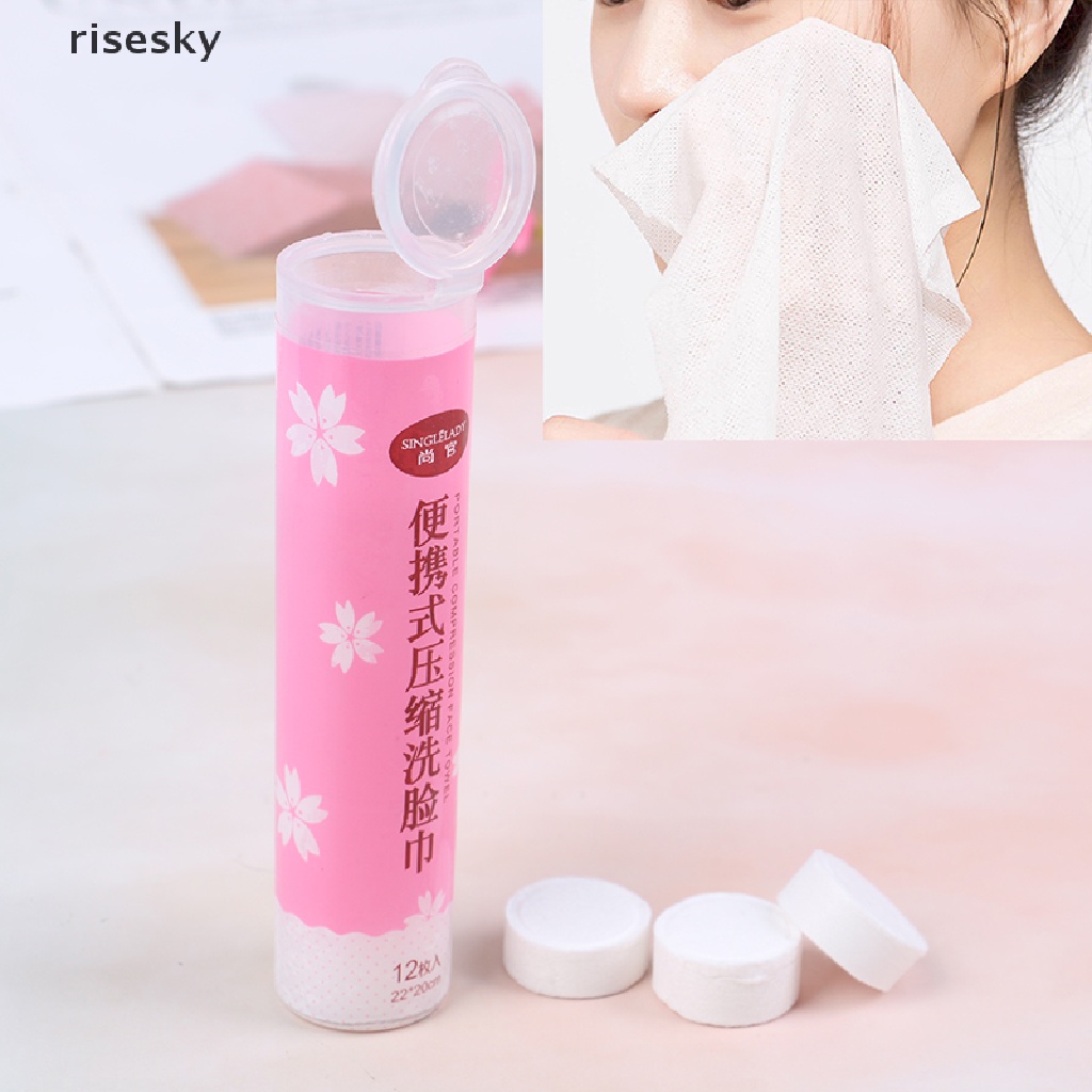Set 12 Khăn Giấy Nén Mini Dùng Một Lần Tiện Lợi Khi Đi Du Lịch ♨Trên đó
