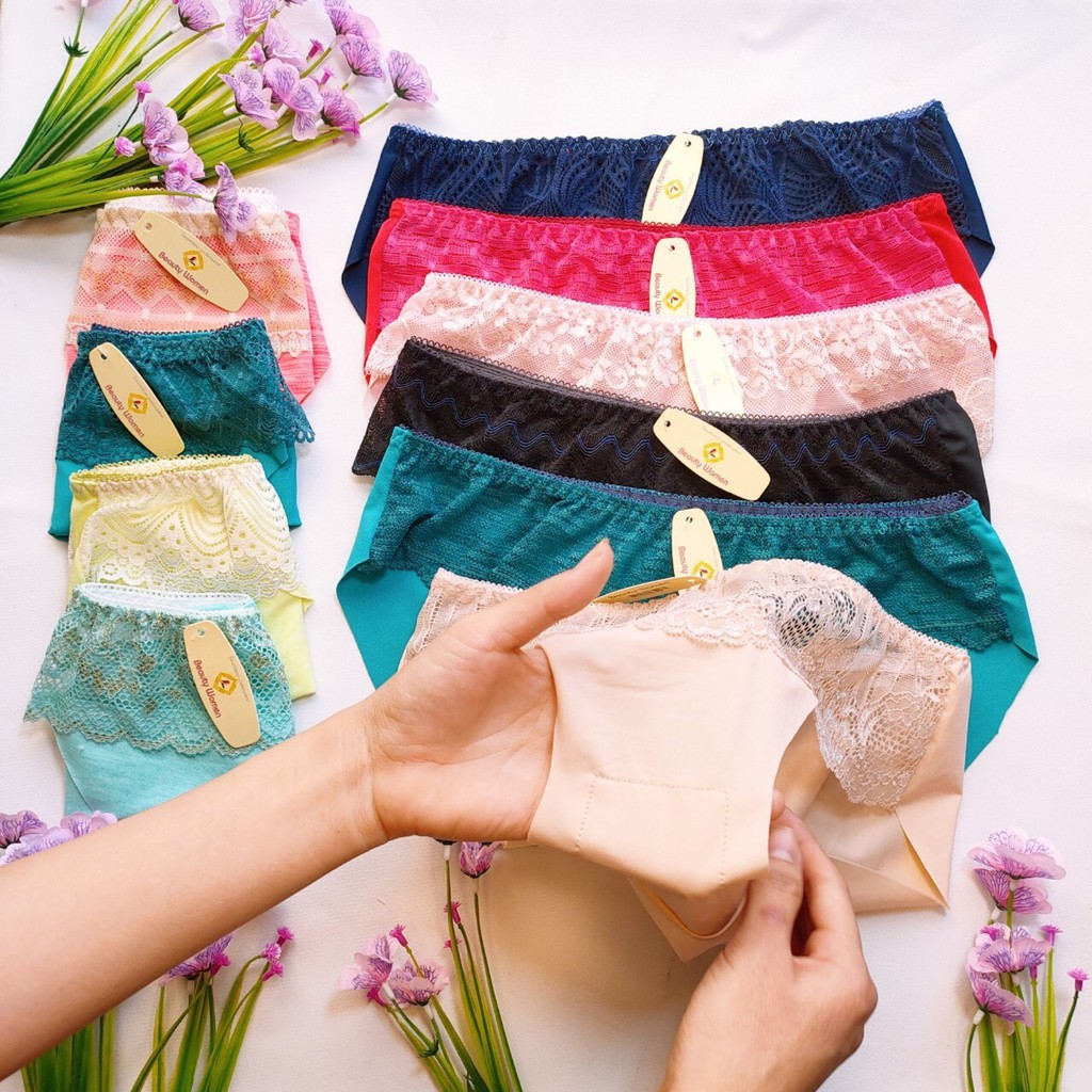 Quần lót đúc su thun lạnh pha ren ngang thoáng mát siêu đẹp 086