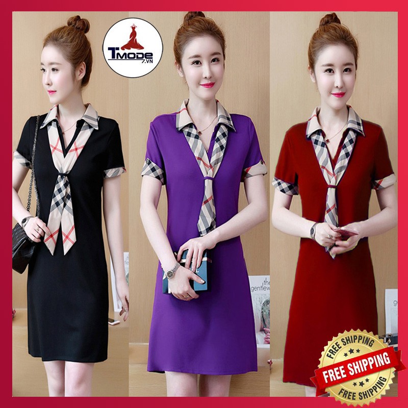 [VIDEO + ẢNH THẬT] ĐẦM DẠO PHỐ CỔ SƠ MI VIỂN CARO TẶNG KÈM KHĂN CHOÀNG XINH XẮN SIZE M, L, XL, XXL | BigBuy360 - bigbuy360.vn