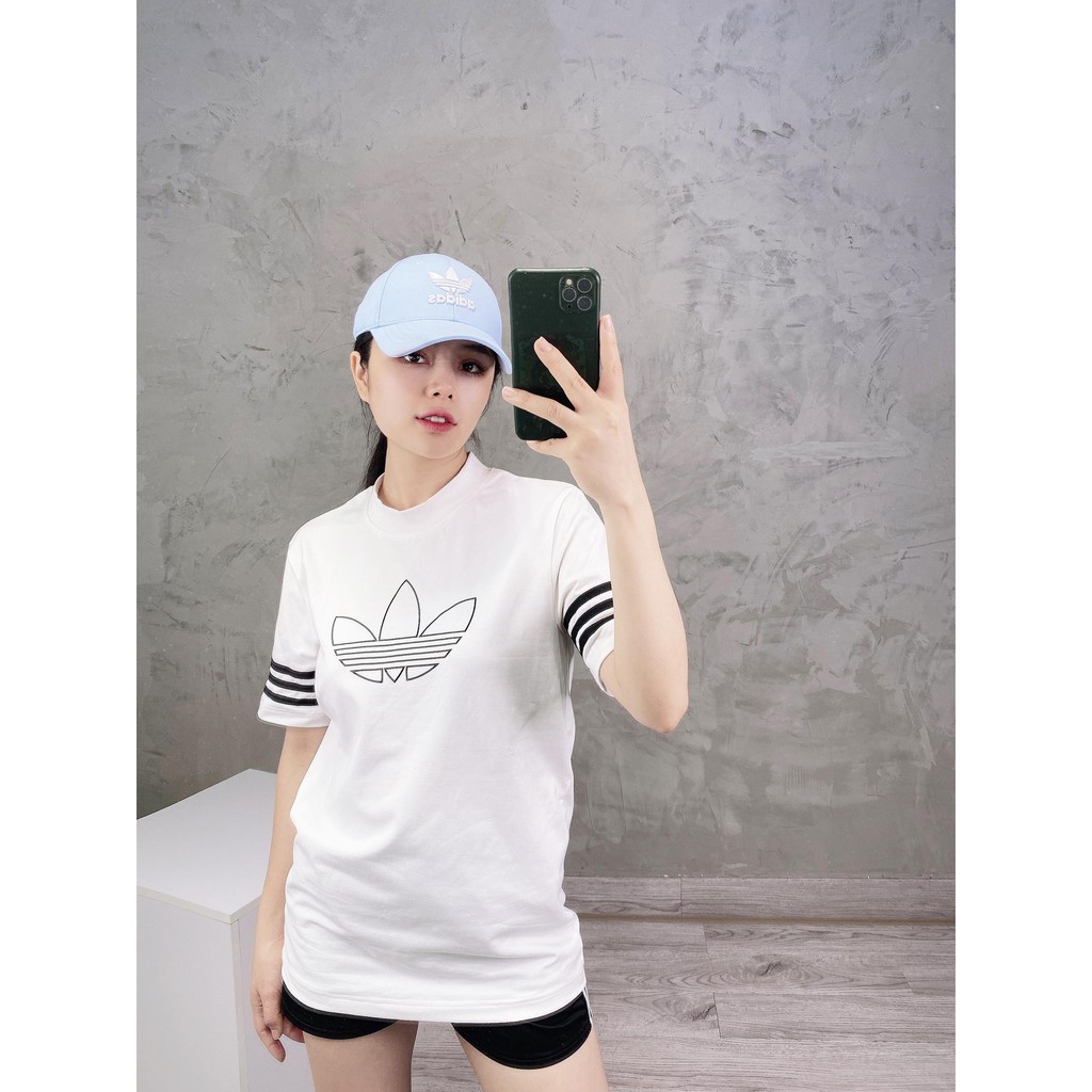 (HÀNG XUẤT XỊN) Mũ / Nón das xanh logo trắng Trefoil Logo Baseball Cap / Clear Sky Made in Thailand full tag code