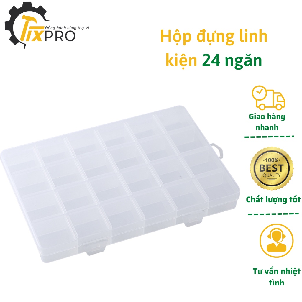Hộp đựng linh kiện 24 ngăn cao cấp có thể tháo rời ngăn