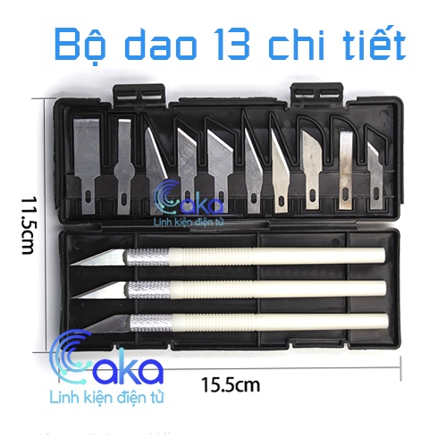 Bộ dao mổ 13 chi tiết, Dao trổ, dao khắc giấy gỗ mỏng, dao làm thủ công