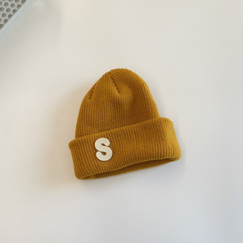 Mũ Len Thêu Chữ Phong Cách Hàn Quốc Dễ Thương Cho Bé