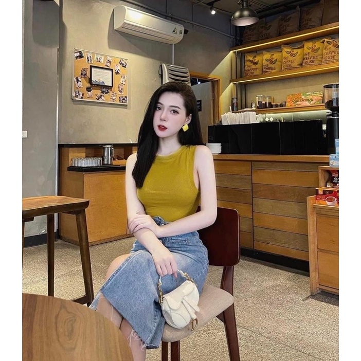 Áo Tank 3 Lỗ May Viền Chất Liệu Xốp Freeship Áo 3 lỗ 3 màu Đen Trắng Nâu