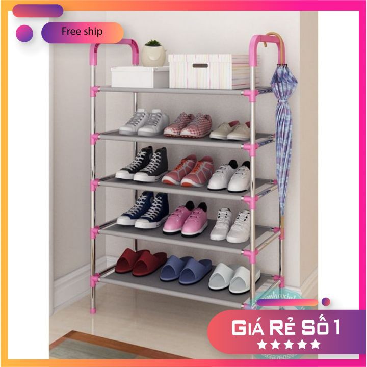 Kệ giày dép tiện dụng 5 tầng inox cao cấp [LOẠI DÀY ]