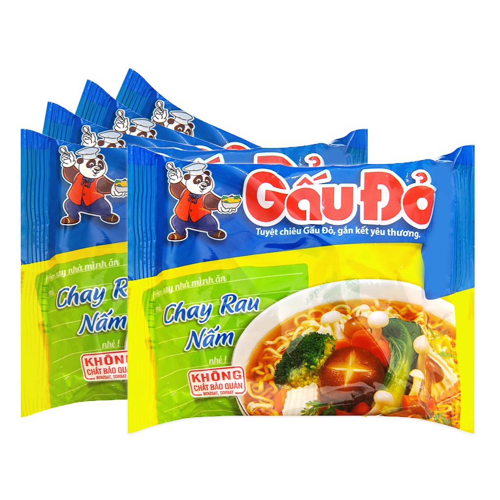Mì Gấu Đỏ Chay rau nấm 63g